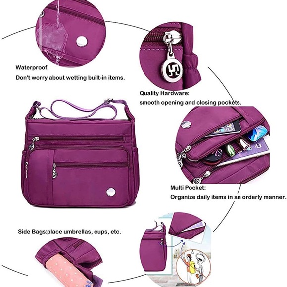 Mintegra Women Shoulder Handbag Roomy Multiple Pockets Bag Ladies - Picture 6 of 12